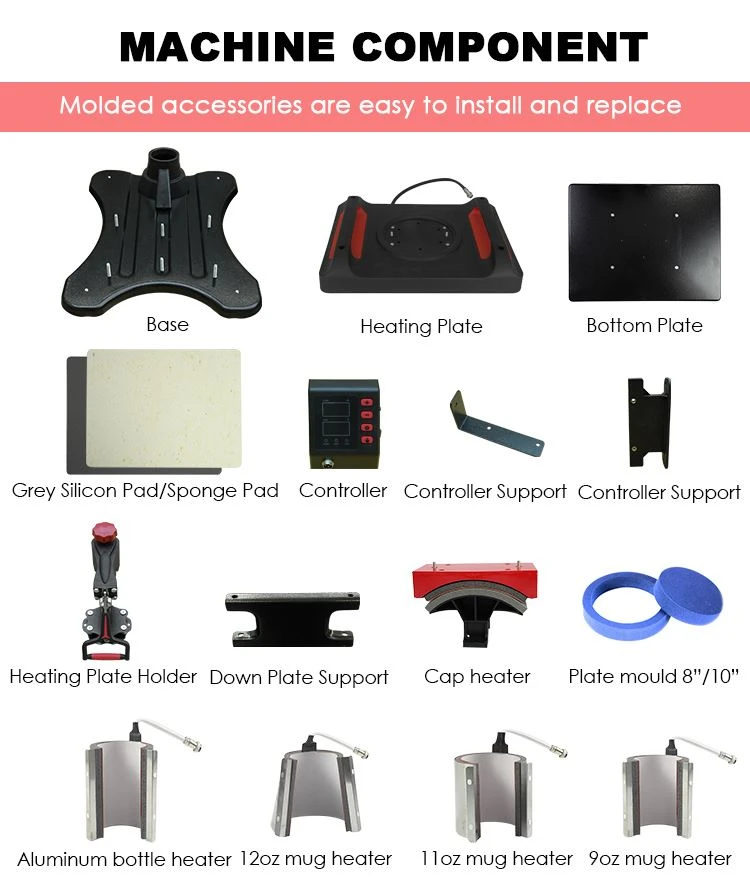 Freesub DIY Install 11 in 1 heat press combo printing machine Freesub DIY Install 11 in 1 heat press combo printing machine
